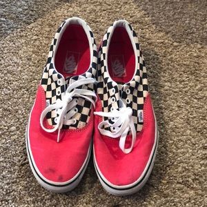 Salmon and Checkered Vans - 10.5 in Men’s